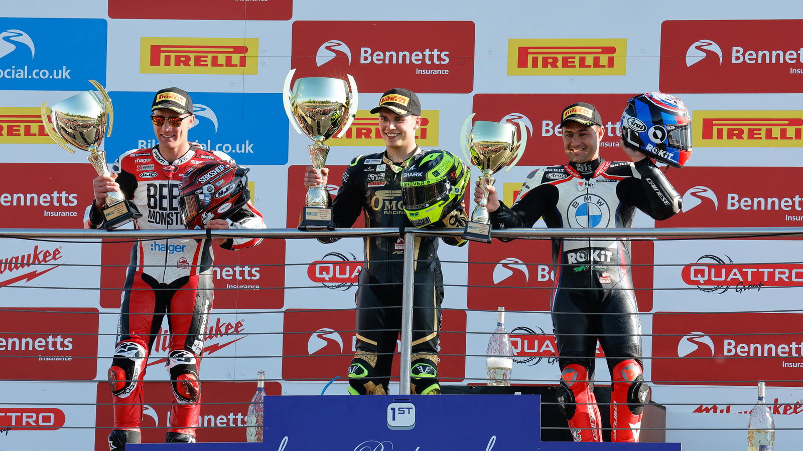 Podium for Sprint Race 2023 at Donington Park, Ryde, Bridewell, Haslam